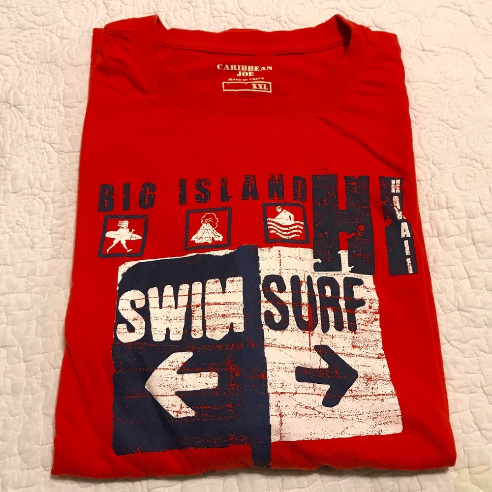 Coral unisex Hawaii surfing short-sleeve t-shirt (2X)